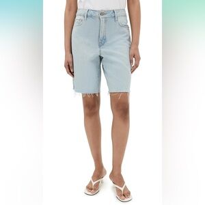 NWT Good American Good ‘90s Bermuda Shorts Raw Hem Size 10 (will fit 12-14)